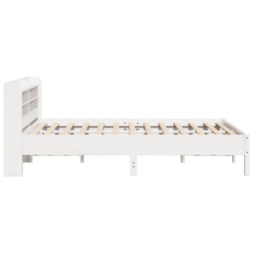 Sengeramme 135 x 190 cm i massivt fyrretræ - hvid
