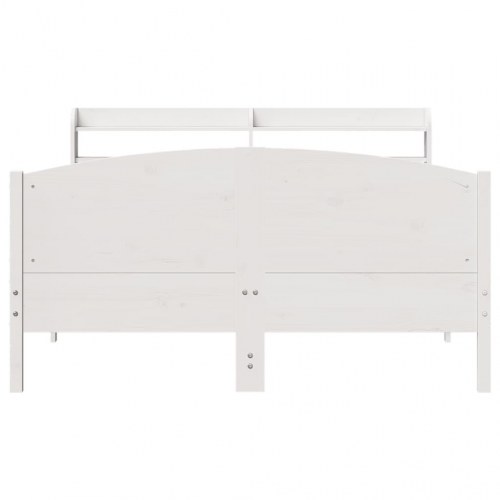 Sengeramme med sengegærde og hylder 140 x 200 cm - hvid