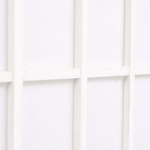 Foldbar 5-panels rumdeler japansk stil 200 x 170 cm hvid