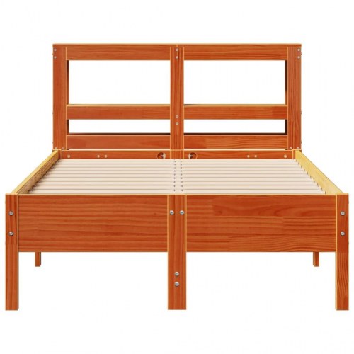 Sengeramme uden madras 120 x 190 cm massivt fyrretræ - gyldenbrun