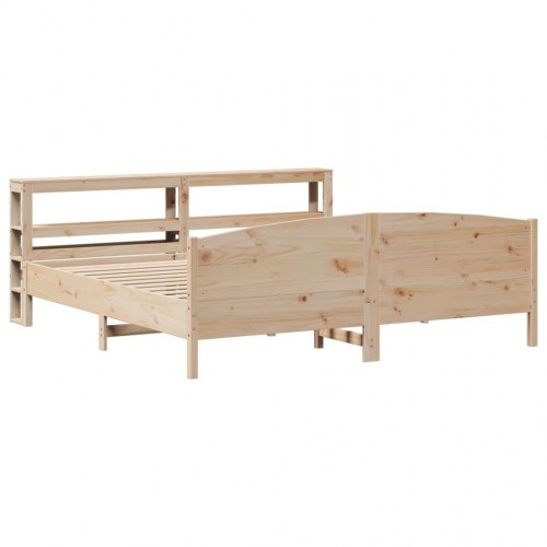 Sengeramme 180x200 cm i massivt fyrretræ med hylder