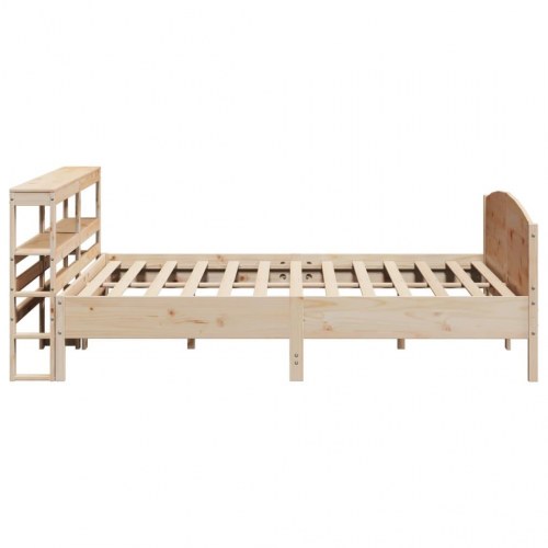 Sengeramme 180x200 cm i massivt fyrretræ med hylder