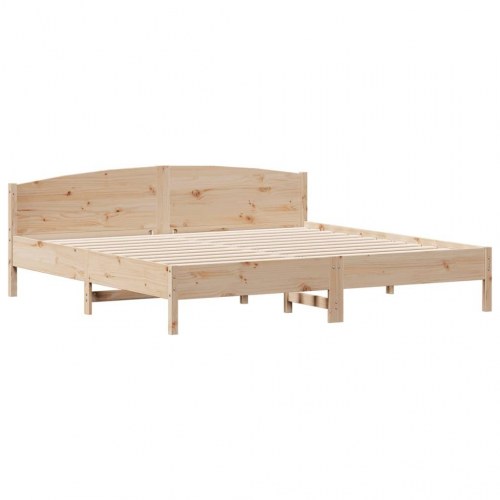 Sengeramme 180x200 cm i massivt fyrretræ med hylder