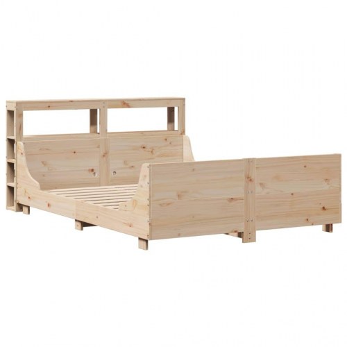 Sengeramme 120x200 cm i massivt fyrretræ med hylder