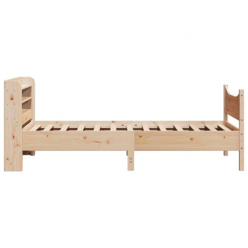 Sengeramme med sengegavl 90×200 cm i massivt fyrretræ