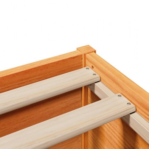 Sengeramme med sengegavl 90x200 cm massivt fyrretræ gyldenbrun