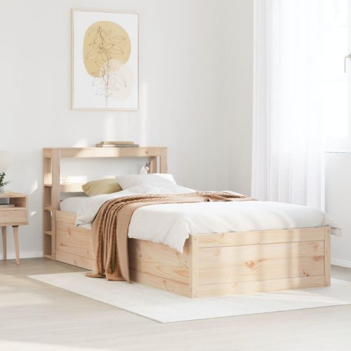 Sengeramme med sengegavl 75 x 190 cm i massivt fyrretræ