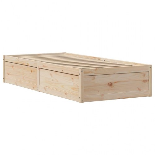 Sengeramme med sengegavl 75 x 190 cm i massivt fyrretræ