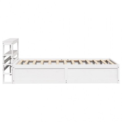 Sengeramme med sengegavl 90×190 cm - massivt fyrretræ, hvid