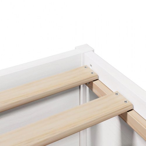 Sengeramme med sengegavl 90×190 cm - massivt fyrretræ, hvid