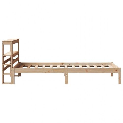 Sengeramme med sengegærde og hylder 90 x 200 cm - massivt fyrretræ