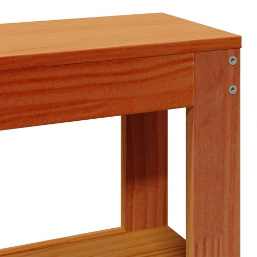 Sengeramme med sengegavl 135 x 190 cm i massivt fyrretræ - gyldenbrun