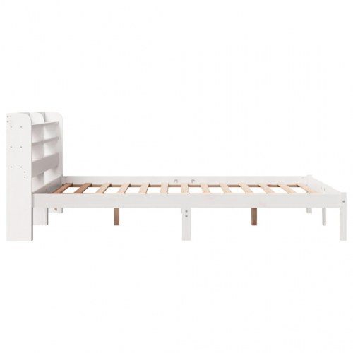 Sengeramme uden madras 140x200 cm i massivt fyrretræ - hvid