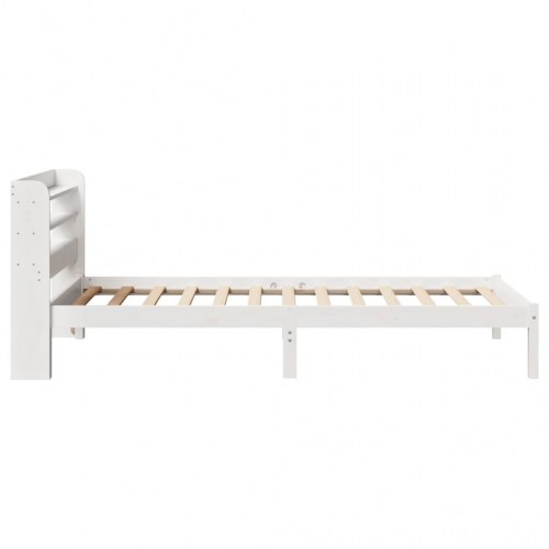 Sengeramme uden madras 90 x 190 cm i massivt fyrretræ - hvid