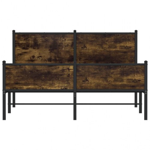 Sengeramme 150 x 200 cm i metal - røget egetræsfarve