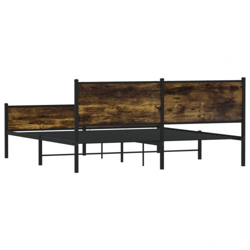 Sengeramme uden madras 180 x 200 cm i metal - røget egetræsfarve