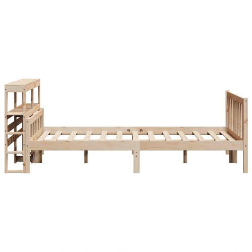 Sengeramme i massivt fyrretræ 160 × 200 cm med hyldegavl