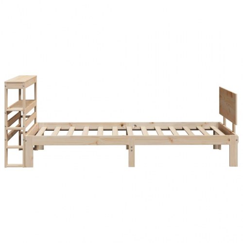 Sengeramme med sengegavl 75x190 cm i massivt fyrretræ