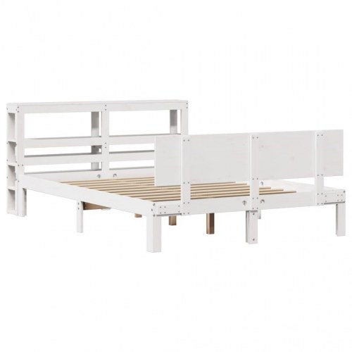 Sengeramme med hovedgærde uden madras Hvid 160x200 cm