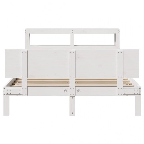 Sengeramme med hovedgærde uden madras Hvid 160x200 cm