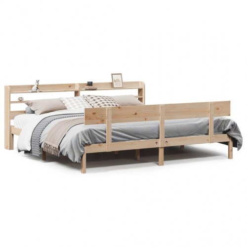 Sengeramme uden madras 200 x 200 cm i massivt fyrretræ