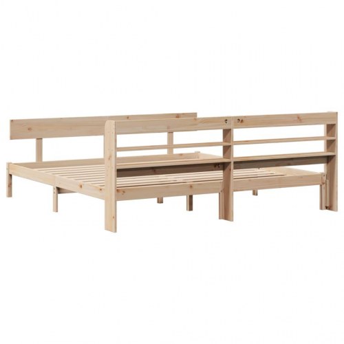 Sengeramme uden madras 200 x 200 cm i massivt fyrretræ