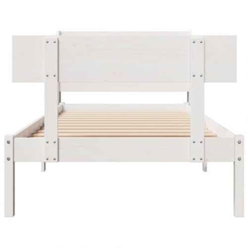 Sengeramme uden madras 75 x 190 cm i massivt fyrretræ - hvid