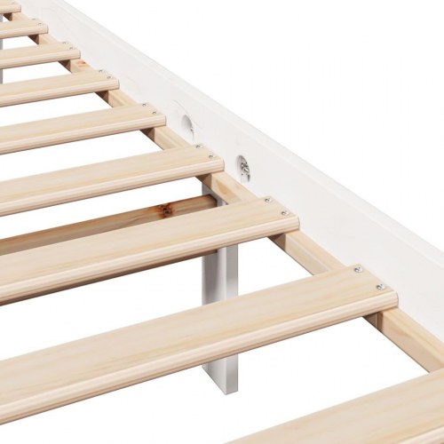 Sengeramme uden madras 75 x 190 cm i massivt fyrretræ - hvid