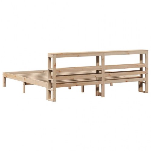 Sengeramme med sengegavl 180×200 cm - massivt fyrretræ