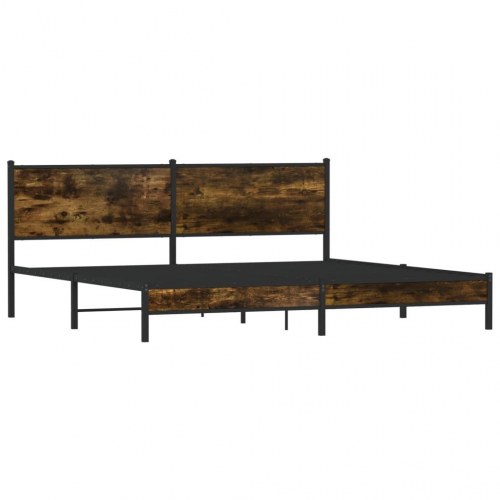 Sengeramme uden madras 193 x 203 cm - røget egetræsfarve