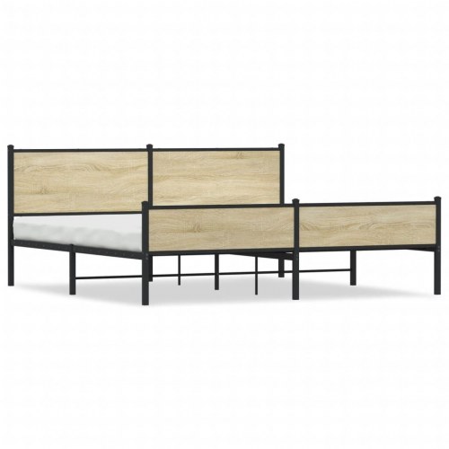 Sengeramme 193 x 203 cm med sengegavl - sonoma-eg