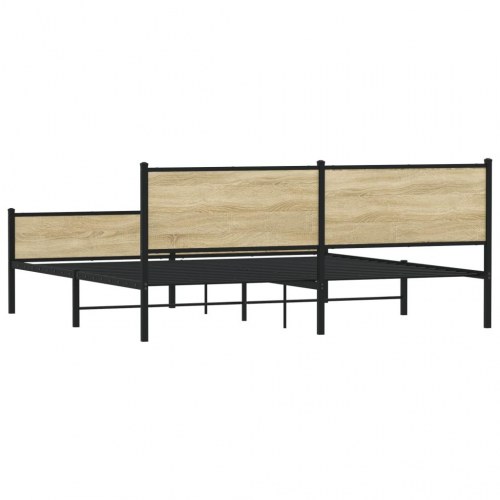 Sengeramme 193 x 203 cm med sengegavl - sonoma-eg