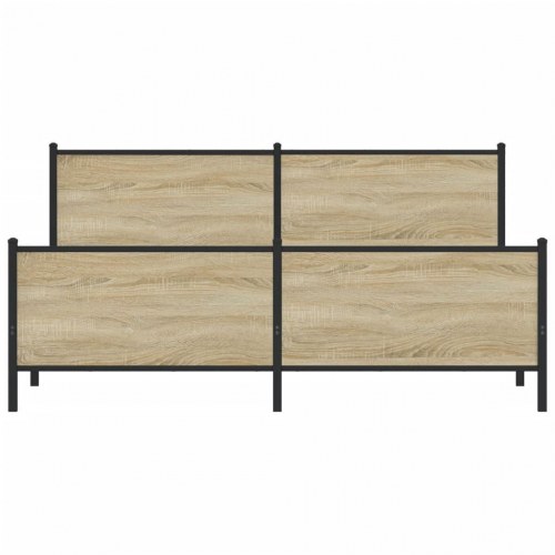 Sengeramme uden madras 180 x 200 cm - metal og sonoma-eg