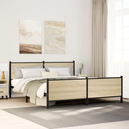 Sengeramme i metal uden madras 193 x 203 cm - sonoma-eg