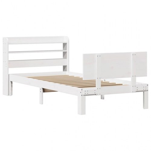 Sengeramme med hovedgærde uden madras 100 x 200 cm - hvid