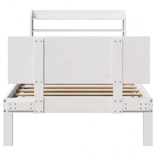 Sengeramme med hovedgærde uden madras 100 x 200 cm - hvid