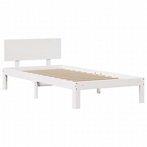 Sengeramme med hovedgærde uden madras 100 x 200 cm - hvid