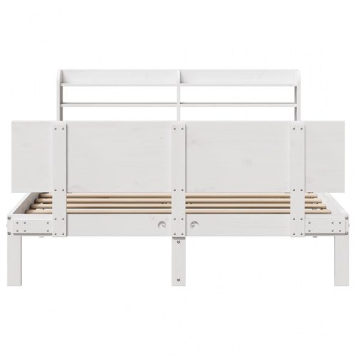 Sengeramme med sengegavl 150 x 200 cm - hvid