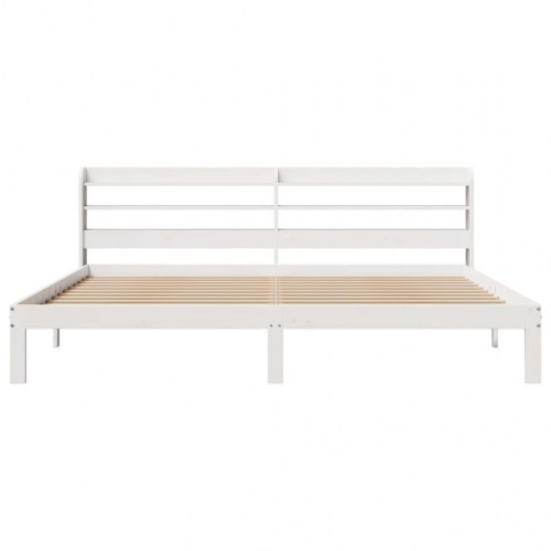 Sengeramme med hovedgærde 200 x 200 cm - hvid