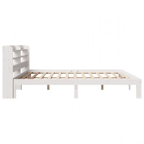 Sengeramme med hovedgærde 200 x 200 cm - hvid