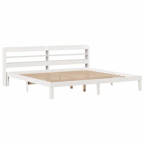 Sengeramme med hovedgærde 180 x 200 cm - hvid
