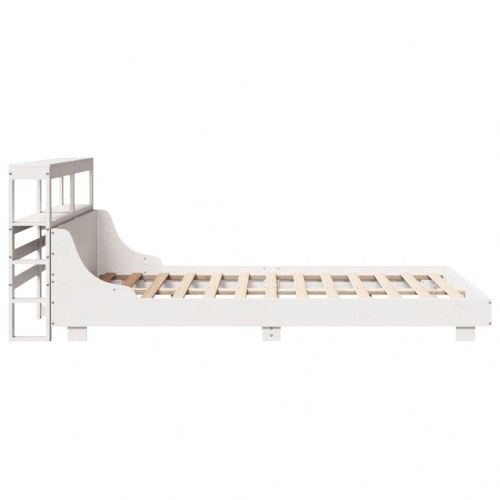 Sengeramme i massivt fyrretræ med sengegavl 150x200 cm - hvid
