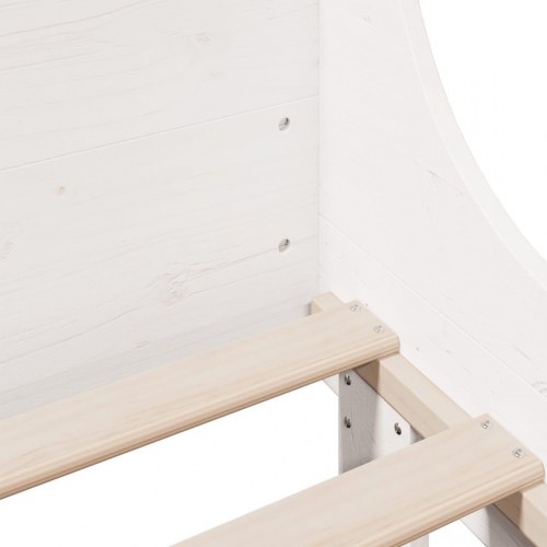 Sengeramme i massivt fyrretræ med sengegavl 150x200 cm - hvid