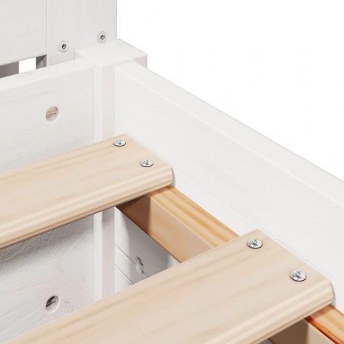 Sengeramme 90x200 cm med hylder - hvid