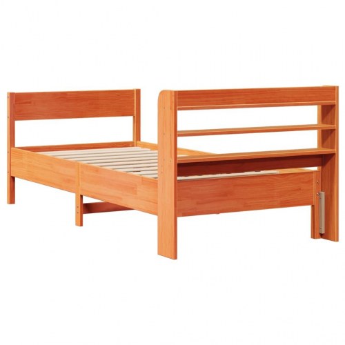 Sengeramme uden madras 100x200 cm massivt fyrretræ gyldenbrun