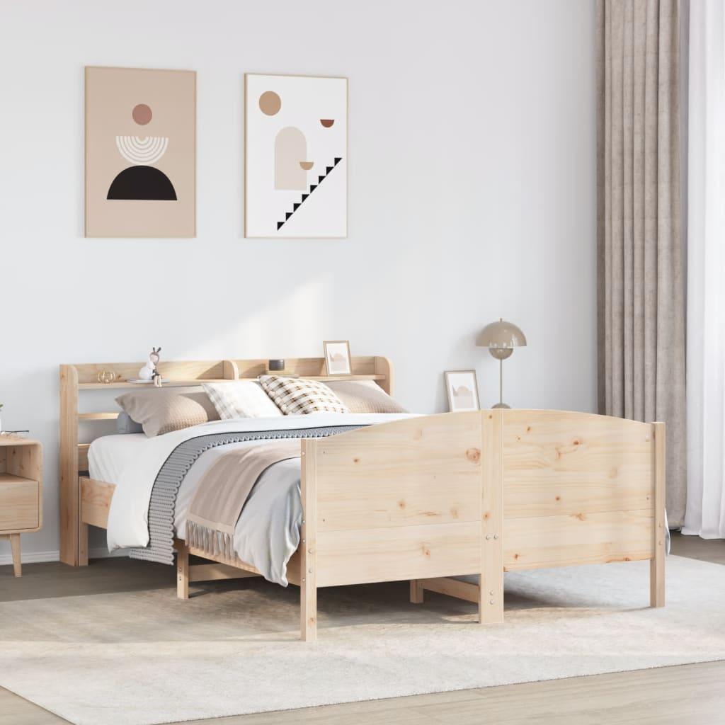 Sengeramme Uden Madras Massivt Fyrretræ - Naturfarvet / 150 x 200 cm