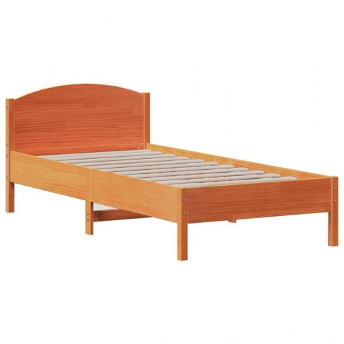 Sengeramme uden madras 90x190 cm massivt fyrretræ gyldenbrun