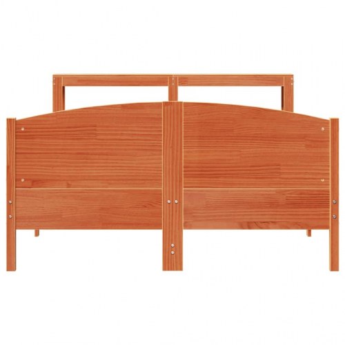 Sengeramme uden madras 140x190 cm massivt fyrretræ gyldenbrun