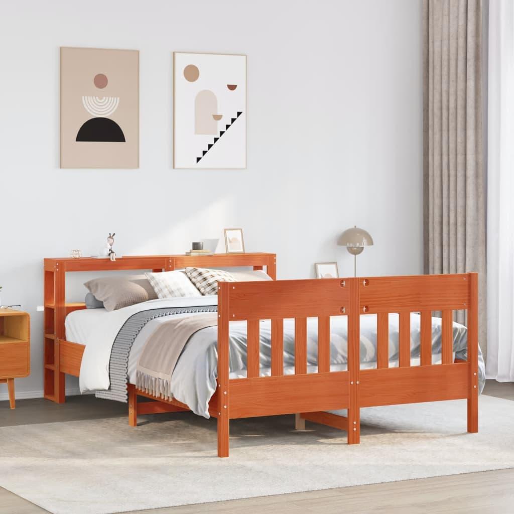 Sengeramme Uden Madras Massivt Fyrretræ - Gyldenbrun / 120 x 190 cm