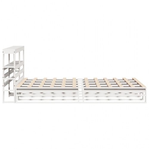 Sengeramme uden madras 140x190 cm massivt fyrretræ hvid